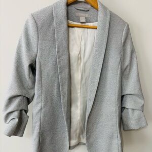 H&M checked jacket with cinched sleeves